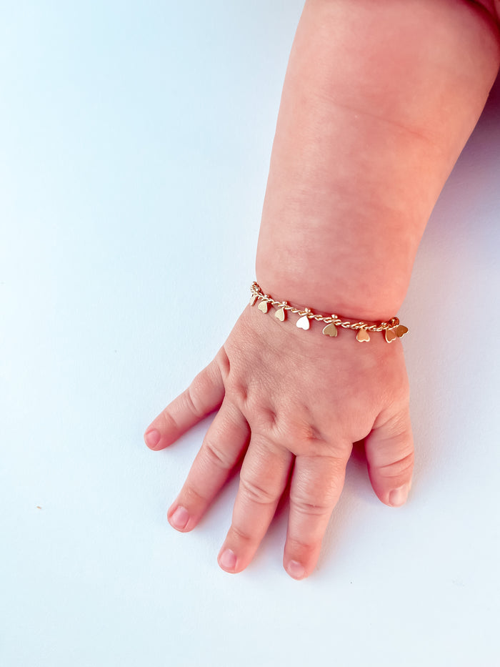 Dangly Heart Chain Bracelet