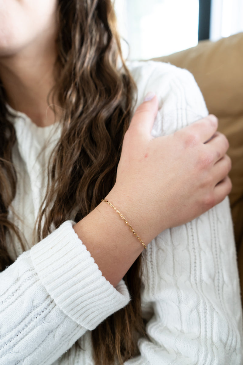 Gold Paperclip Bracelet