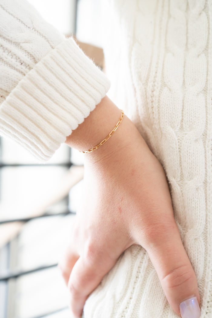 Gold Paperclip Bracelet