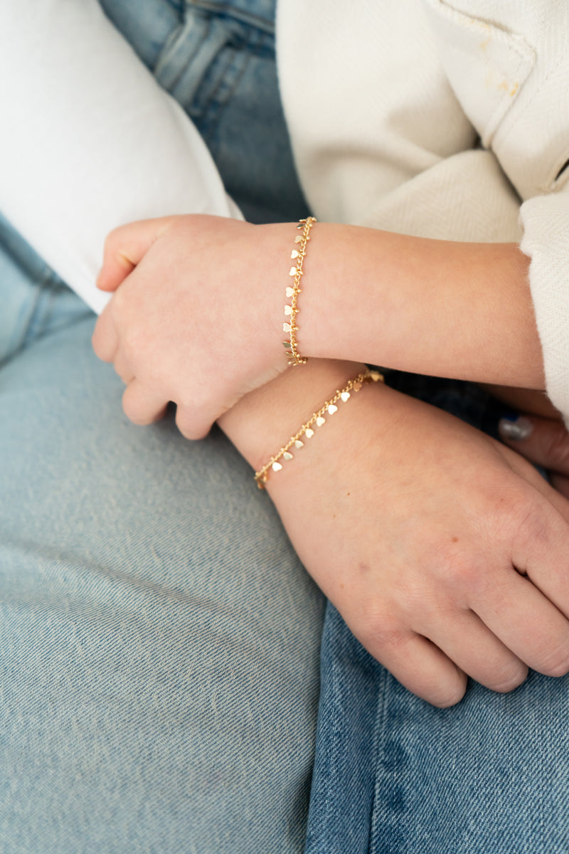 Dangly Heart Chain Bracelet