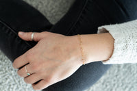 Gold Heart Link Chain Bracelet