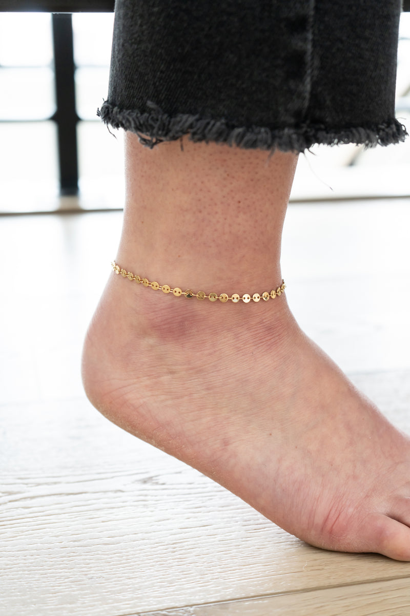 Gold Circle Chain Anklet