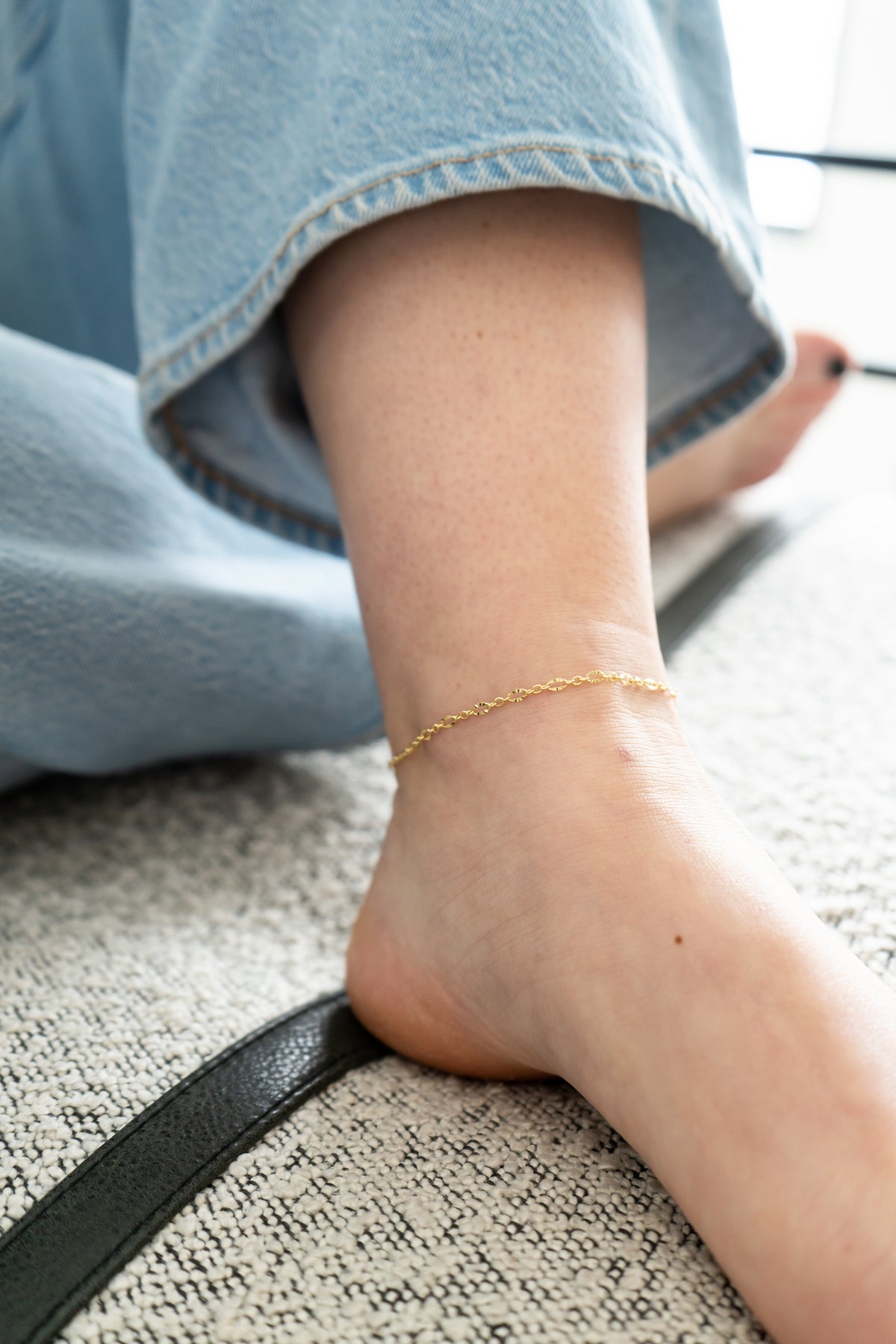 Crinkle Oval Chain Anklet