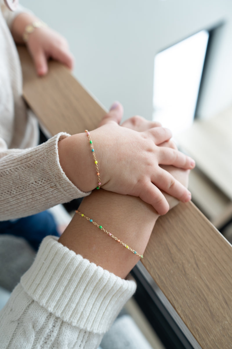 Rainbow Enamel Chain Bracelet