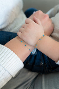 Blue Enamel Chain Bracelet