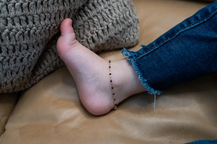 Black Enamel Chain Anklet