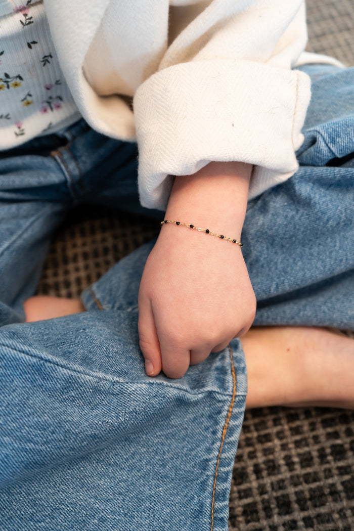 Black Enamel Chain Bracelet