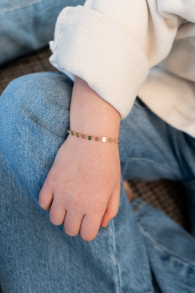 Gold Circle Chain Bracelet