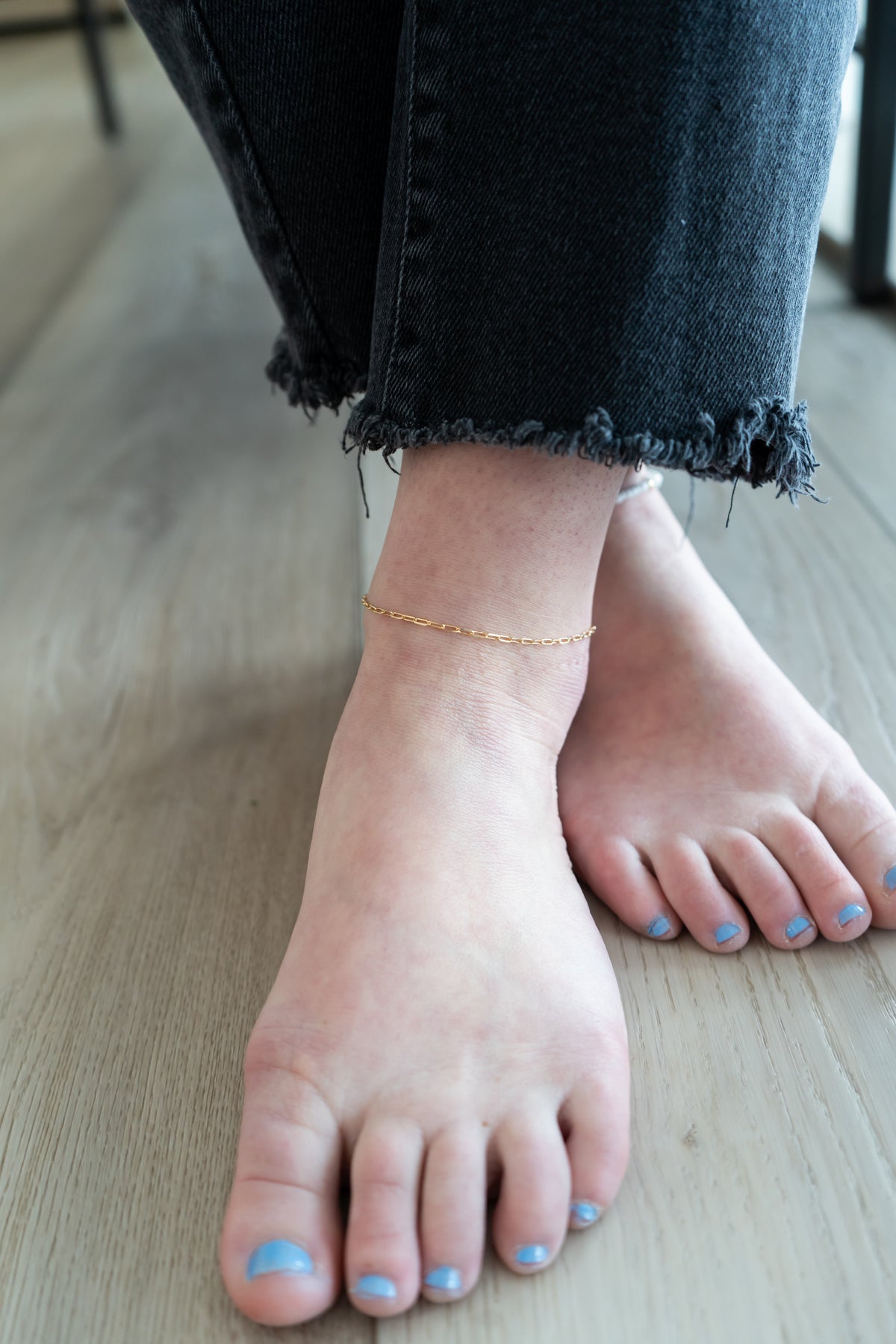 Gold Paperclip Chain Anklet