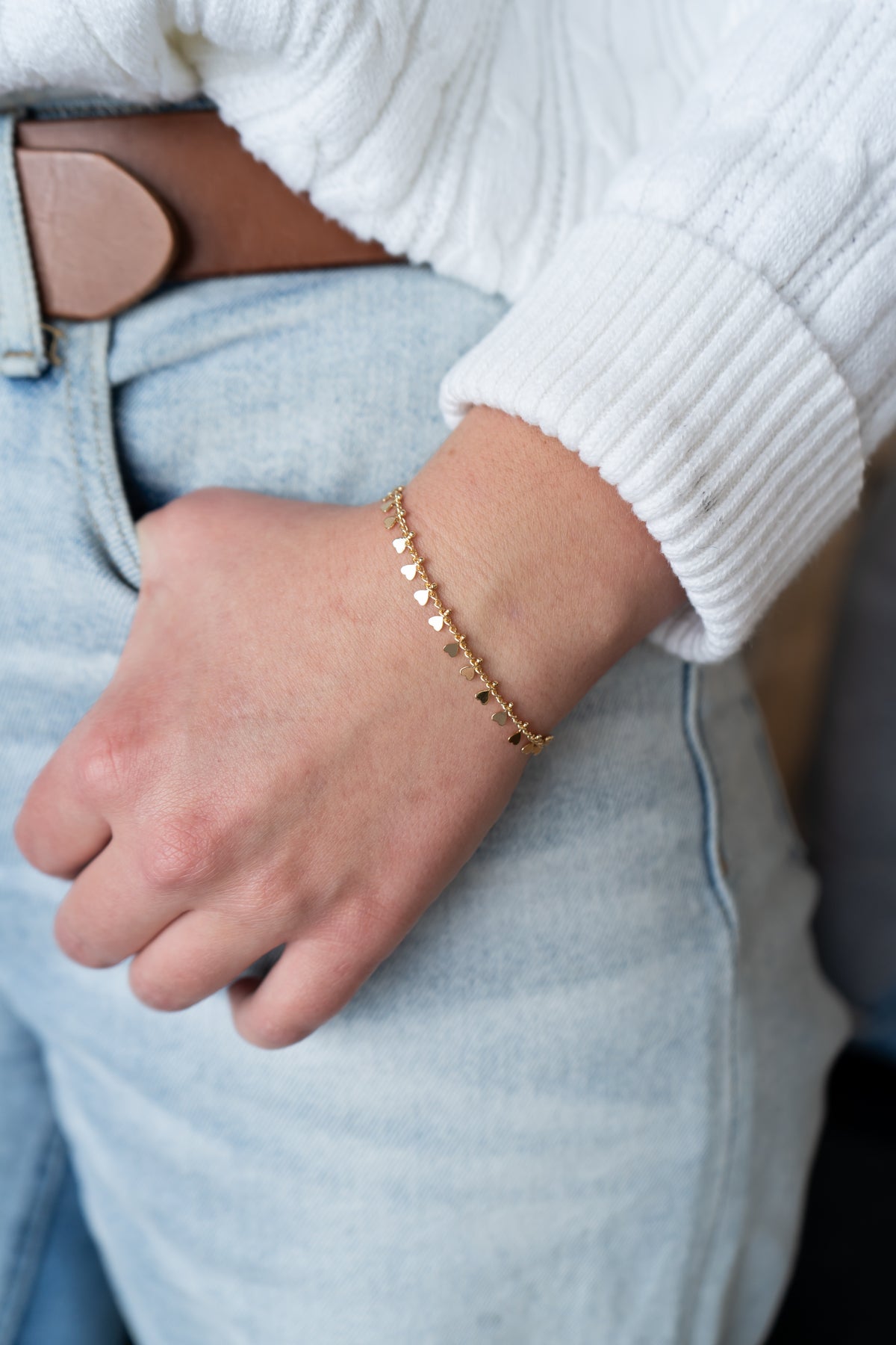 Dangly Heart Chain Bracelet