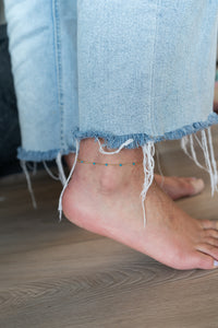 Blue Enamel Chain Anklet