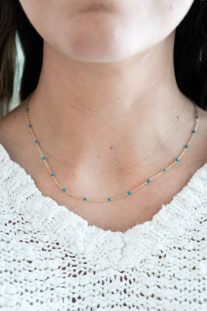 Blue Enamel Necklace