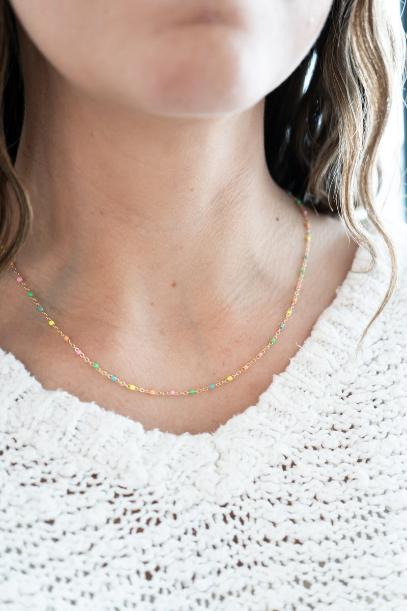 Rainbow Enamel Necklace