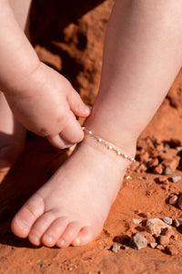 White Enamel Chain Anklet