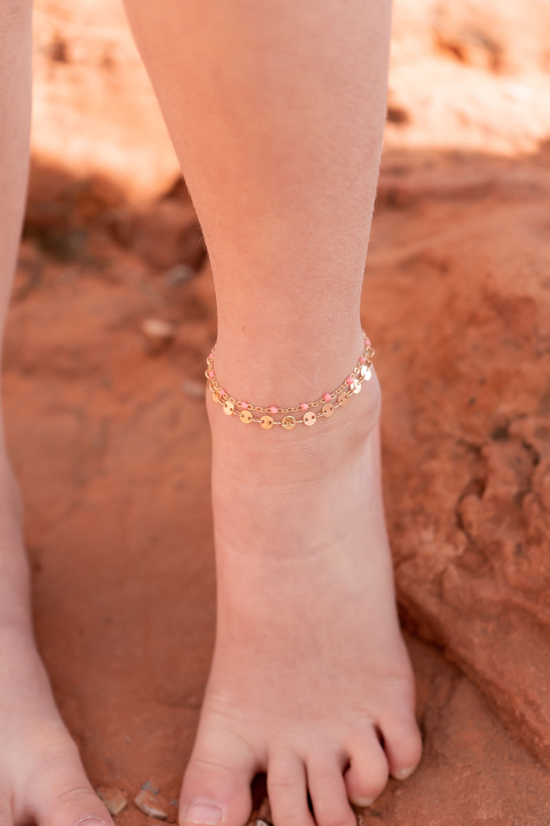 Gold Circle Chain Anklet