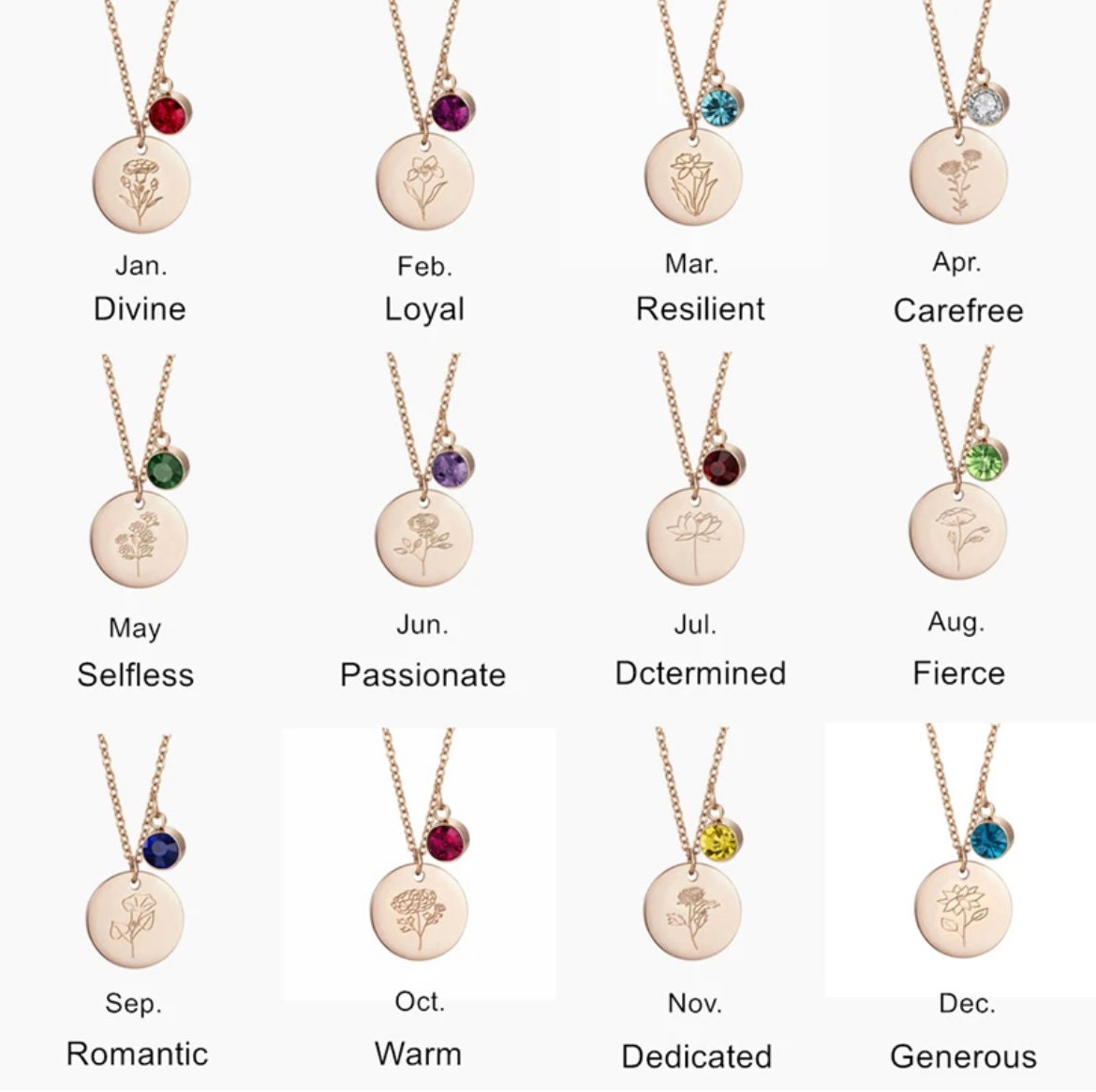 Birth Month Necklace